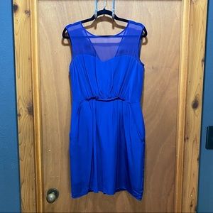 100% Silk 81 Poppies Lana Dress Size M in Blue